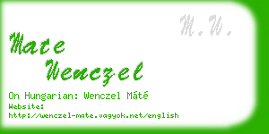 mate wenczel business card