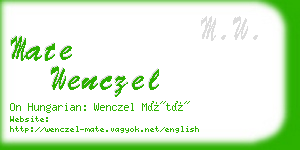 mate wenczel business card